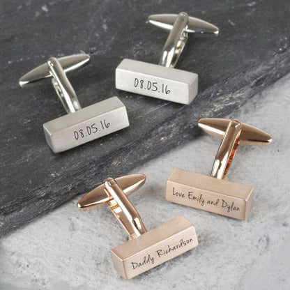 Customized Bar Cufflinks With Name