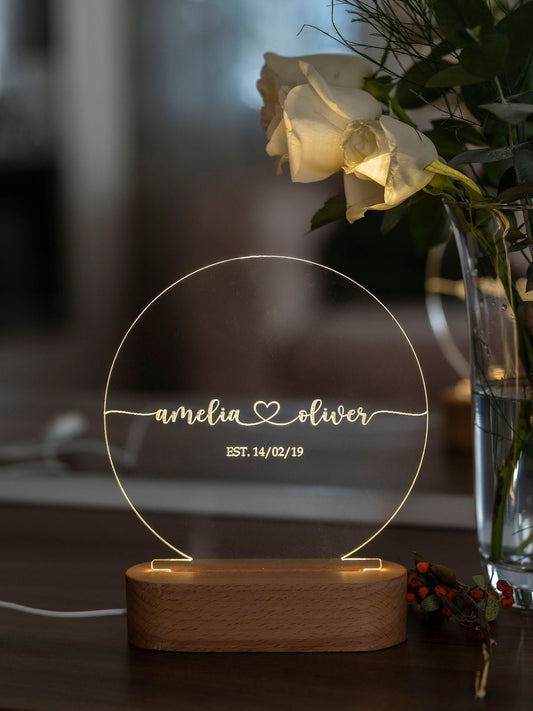 Personalized 3D illusion Led lamp anniversary